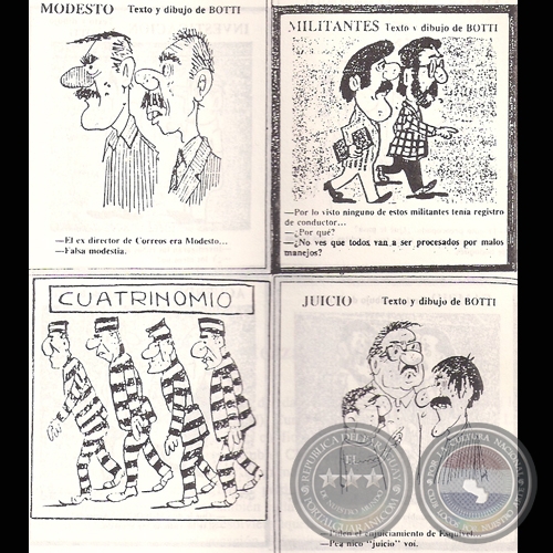 HUMOR DESPUÉS DEL GOLPE - Dibujo de BOTTI - Año 1990